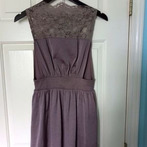 Free People Lace & Satin Side Boob Cut-Out Dress Grey Juniors Women's Size Small
